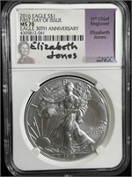 2016 1ST DAY ISSUE SILVER EAGLE