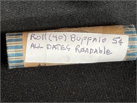 ROLL OF BUFFALO NICKELS, VARIOUS DATES