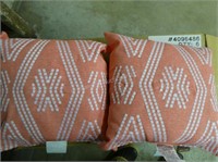 2 coral Allen Roth throw pillows - new