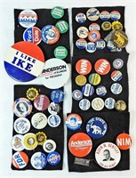 POLITICAL PIN LOT of 57 - IKE, KENNEDY,