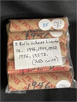 5 ROLLS OF LINCOLN WHEAT PENNIES