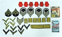 OVER 30 MILITARY PATCHES & (2) CAMP