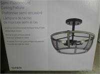 Kichler ceiling fixture - iron mesh and antique gr
