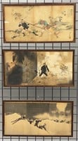 3 Toshikata Sino-Japanese War Triptychs