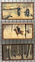 3 Kiyochika Sino-Japanese War Triptychs
