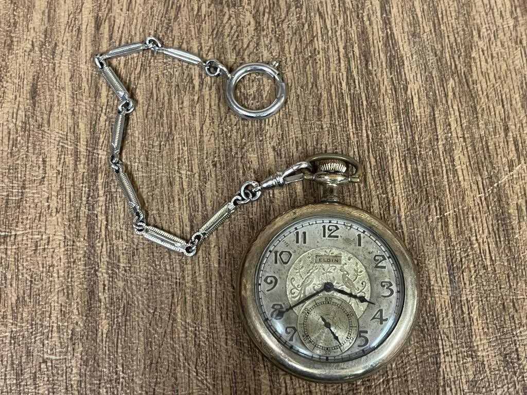 Vintage Elgin Pocket Watch w/Chain