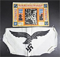 CLOTH GERMAN WAR BAND PIECE & CLOTH