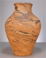 Large Marbled Mid Century Pottery Vase