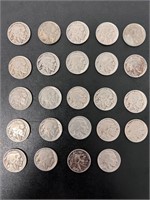 Lot of 24 Buffalo Nickels 1930s