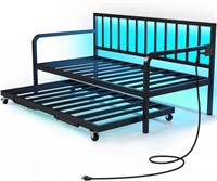 Rolanstar Twin Daybed with Charging  LED Lights