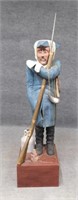 Carved Polychrome Soldier with Rifle, Signed
