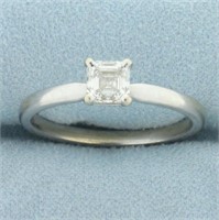 3/4ct Asscher Cut Solitaire Engagement Ring in 14k