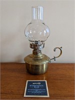 Vintage Brass Handled Oil Lamp/Shade