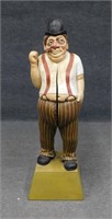La Montagne Carved Wood Figure of Man with a Hat