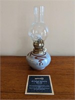 Signed Glazed Ceramic Oil Lamp/Shade
