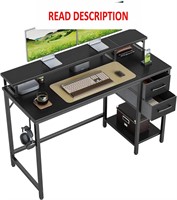 CubiCubi 47 Inch Desk with Drawers - Black