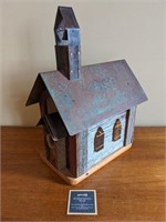 Handmade 16" Wooden/Metal Schoolhouse Display