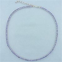 20ct Adjustable Tanzanite Tennis Line Necklace in