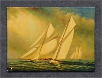 D. Tayler Oil on Canvas Yacht Racing