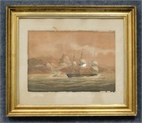 19th C. Jahleel Brenton Watercolor 'HMS Spartan'