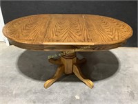 A-America Oak Dining Room Table W/ Leaf