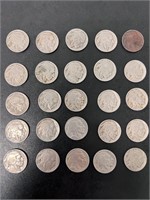 Lot of 25 Buffalo Nickels 1930s