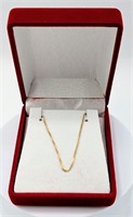 10K GOLD Box Necklace 18" With Nice Gift Box