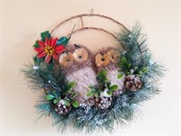 Owl Themed Christmas/Holiday Wreath