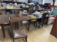 ANTIQUE TABLE & CHAIRS