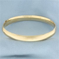 High Polish Hinged Classic Bangle Bracelet in 14k