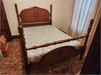 Antique Full Bed, Mattress, Box Spring