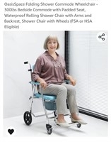 NEW Folding Shower Commode Wheelchair w/ Padded