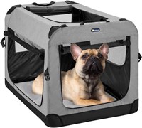 Veehoo 3-Door Dog Crate  24x16x16  Gray