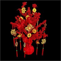 2024 Dragon Fortune Tree with Coins  Red-50cm