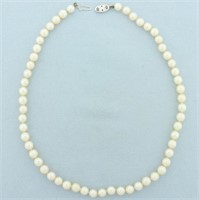 Vintage 14 Inch Cultured Akoya Pearl Choker Neckla