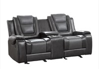 Home Elegance Reclining Glider Love Seat w/Console