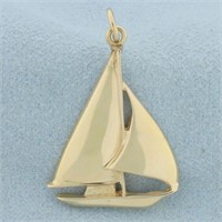 Sailboat Pendant in 14k Yellow Gold