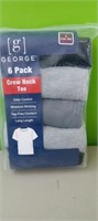 (6) Pack Small Crew Neck Tee Shirts