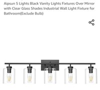 NEW 5 Light Black Vanity Light Fixture