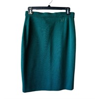 Gianfranco Ferre Green Wool Knit Logo Skirt 10