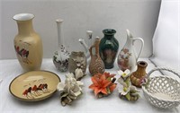 Decor items - vases/flowers/bowl/basket
