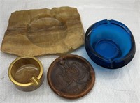 Marble & glass ash trays