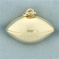 Vintage 3D Football Pendant or Charm in 10k Yellow