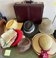 T - MIXED LOT OF HATS & BRIEF CASE (G66)