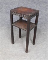 Chinese Pedestal Table with Shelf