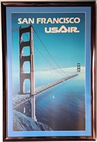 SAN FRANCISCO US AIRLINES FRAMED POSTER 24" X 40"