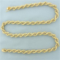 Italian Two Tone Rope Link Necklace in 18k Yellow