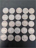 Lot of 25 Buffalo Nickels 1930’s