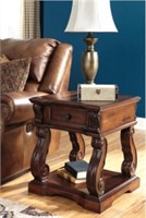 ASHLEY T869 ALYMERE RUSTIC BROWN END TABLE