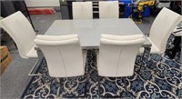 J - 6 CHAIR WHITE  DINING ROOM TABLE